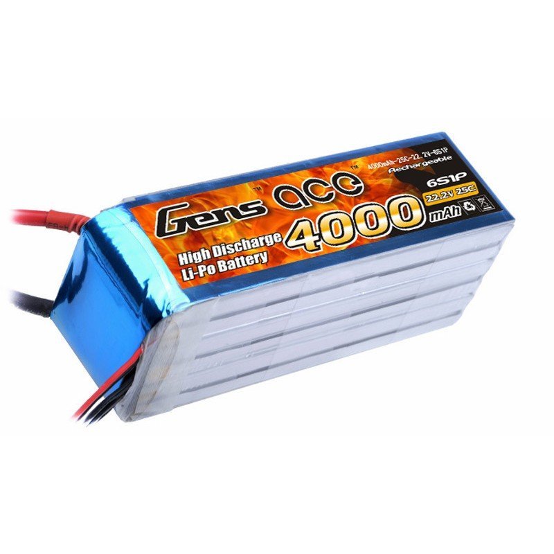 ����������� Gens Ace LiPO 22,2� 4000��� 6S 25C 138�43�50�� 620� EC5 (B-25C-4000-6S1P)