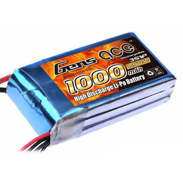 ����������� Gens Ace LiPO 11,1� 1000��� 3S 25C 72�36�19�� 96� T-Plug (B-25C-1000-3S1P)