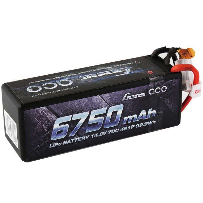 ����������� Gens Ace LiPO 14,8� 6750��� 4S 70C 139�47�50�� 616� T-Plug (B-70C-6750-4S1P-HardCase-14)