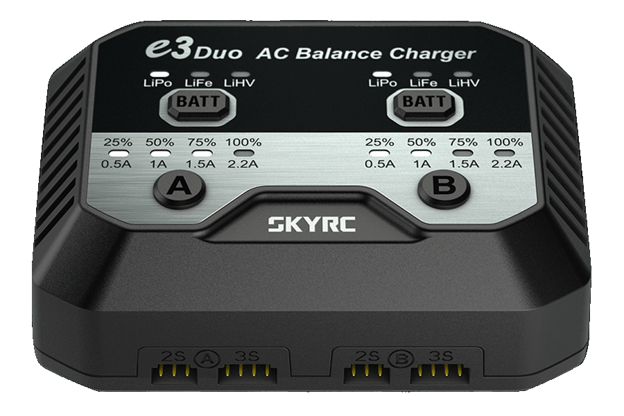 �������� ������� ��� SkyRC e3 duo 20Wx2 2.2A �/�� ��� Li-Pol/Li-Fe/Li-HV 2-3S ����������� (SK-100164)