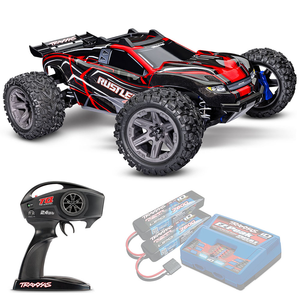 RUSTLER 4X4 Traxxas BL-2s 1:10 4WD RTR ������� �� ����� (67164-4-RED)