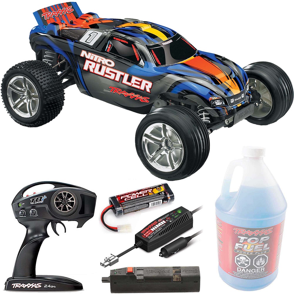NITRO RUSTLER Traxxas TSM 1:10 2WD RTR ������� �� ����� (44096-3-BLUE)
