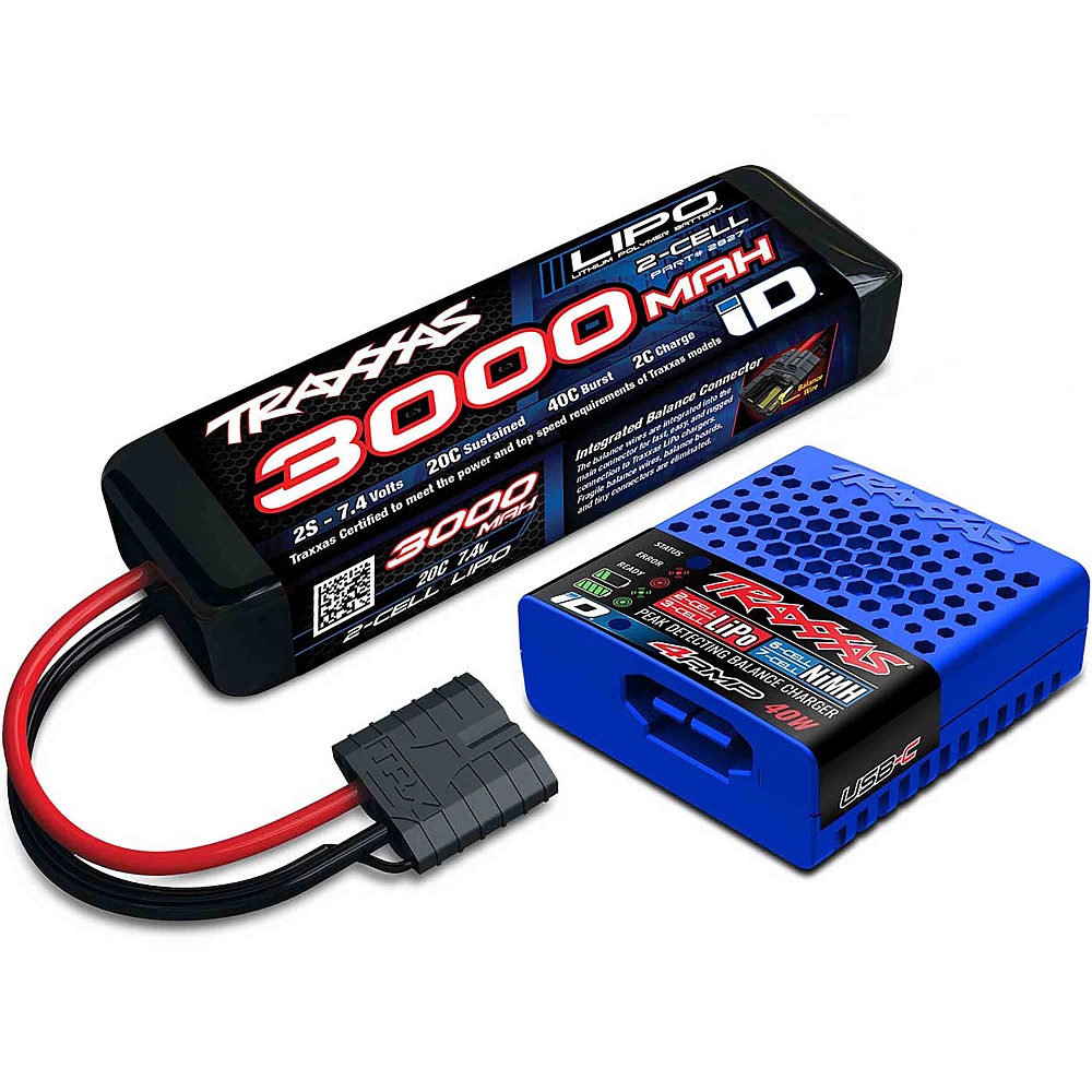 2985-2S Traxxas EZ-Peak USB-C iD 2985 + LiPO 7,4� 3000��� 2S 20C 2827X �������� ������� � ������������