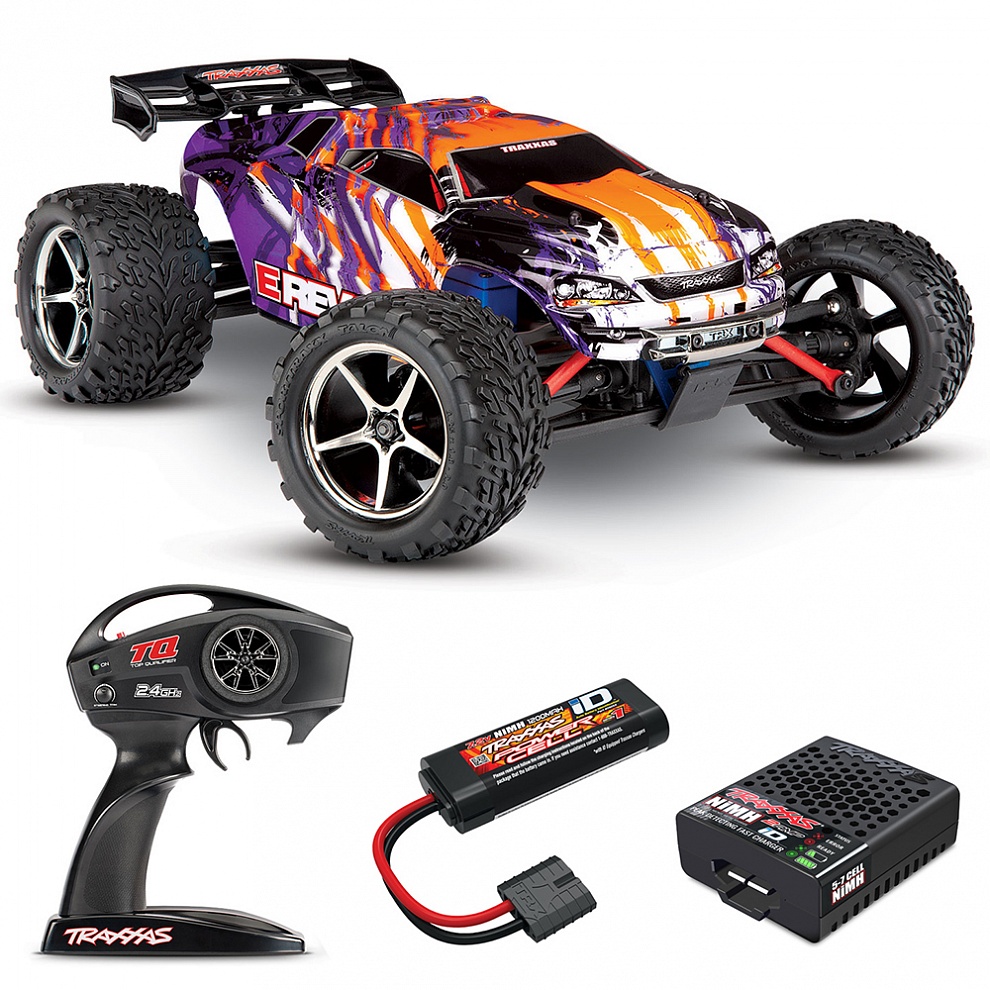E-REVO Traxxas VXL TSM 1:16 4WD RTR ������� �� ����� (71076-8-PRPL)