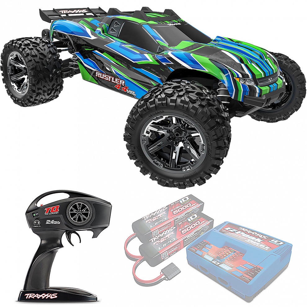 RUSTLER 4X4 Traxxas VXL TSM 1:10 4WD RTR ������� �� ����� (67376-4-GRN)