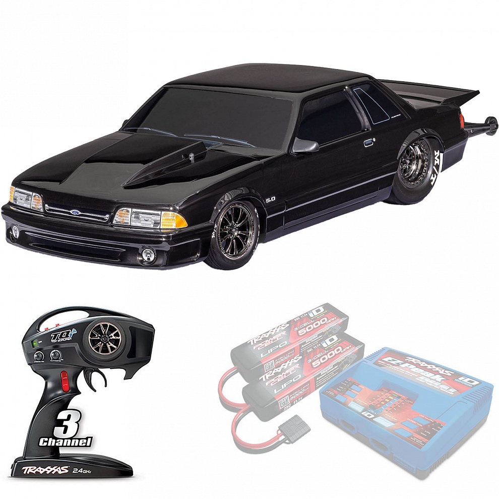 DRAG SLASH FORD MUSTANG 5.0 Traxxas VXL HD TSM  1:10 2WD RTR ������� �� ����� (94346-74-BLK)
