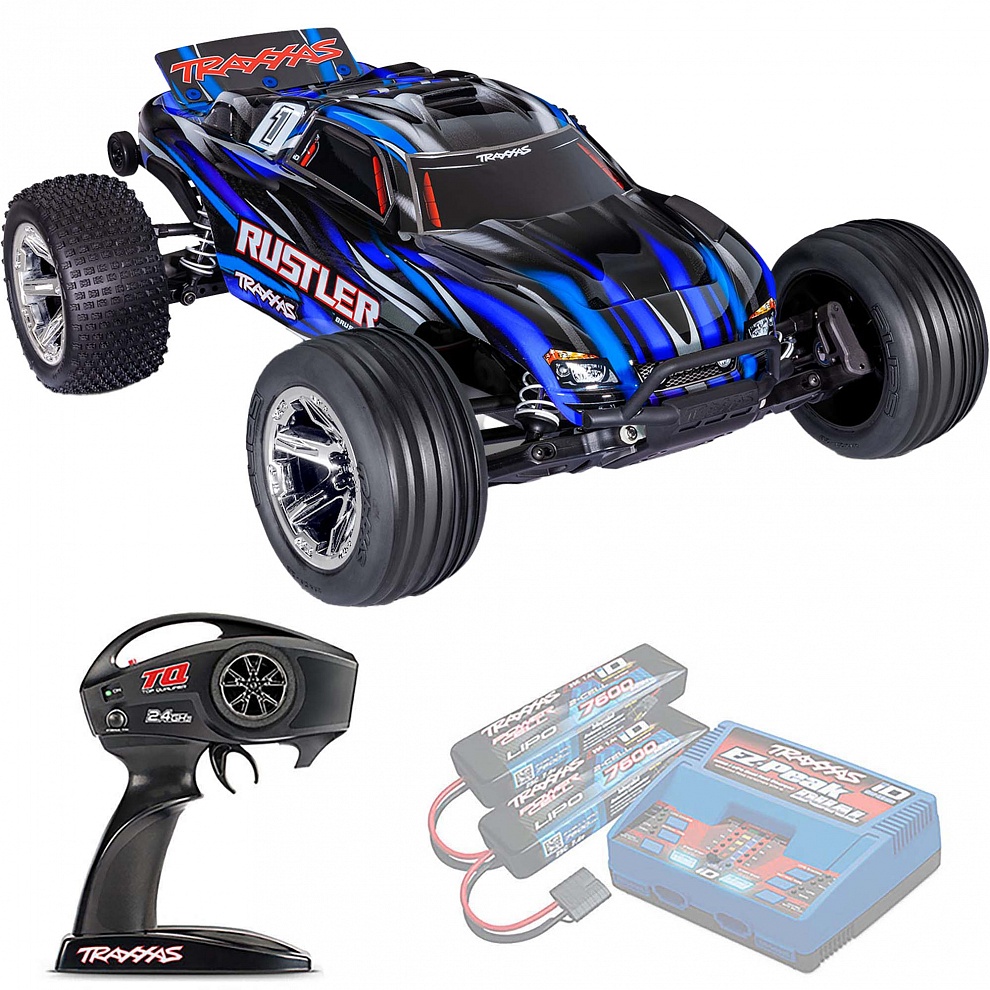 RUSTLER Traxxas BL-2S HD 1:10 2WD RTR ������� �� ����� (37354-4-BLUE)