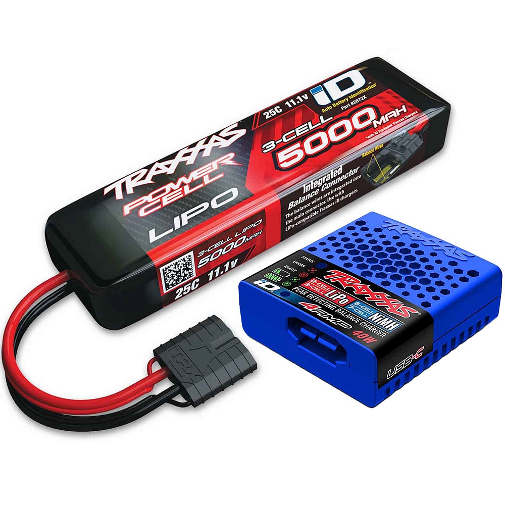 2985-3S Traxxas EZ-Peak USB-C iD 2985 + LiPO 11,1� 5000��� 2S 25C 2872X �������� ������� � ������������