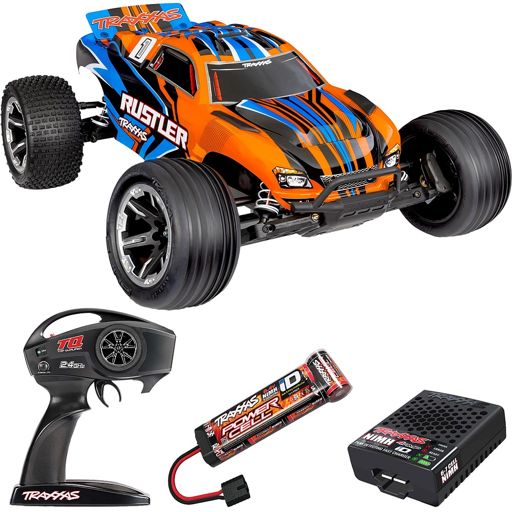 RUSTLER Traxxas HD 1:10 2WD RTR ������� �� ����� (37254-8-ORNG)