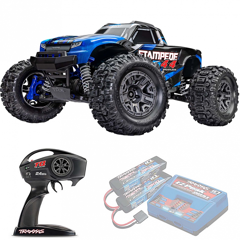 STAMPEDE 4X4 Traxxas BL-2S 1:10 4WD RTR ������� �� ����� (67154-4-BLUE)