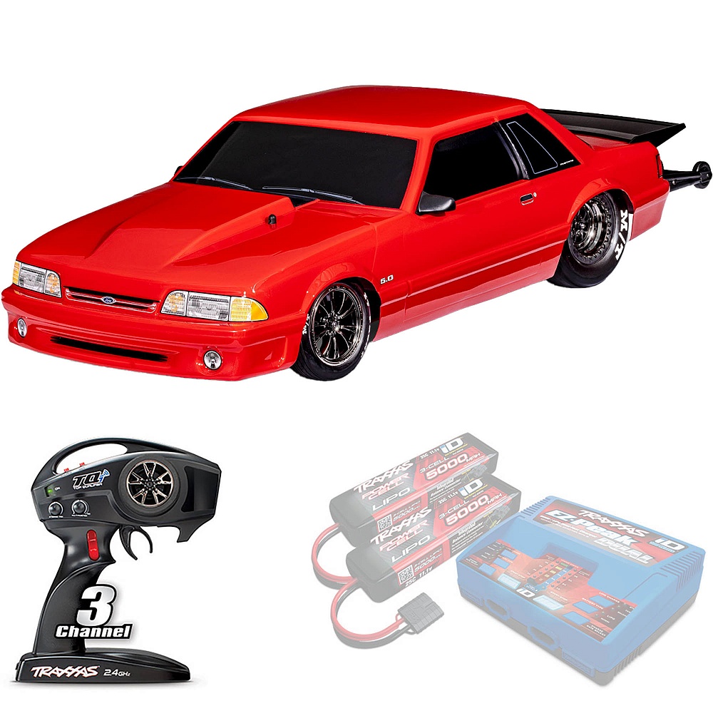 DRAG SLASH FORD MUSTANG 5.0 Traxxas VXL HD TSM  1:10 2WD RTR ������� �� ����� (94346-74-RED)