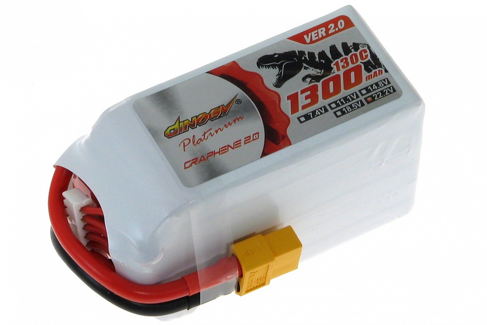 ���������� Dinogy PLATINUM G2.0 LiPO 22,2� 1300��� 6S 130C 77�35�50�� 245� XT60 (DLC-6S1300XTPV2-XT)