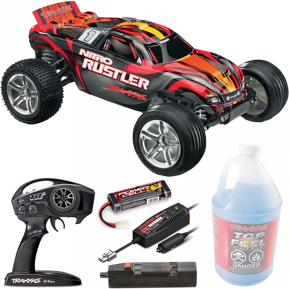 NITRO RUSTLER Traxxas TSM 1:10 2WD RTR ������� �� ����� (44096-3-RED)